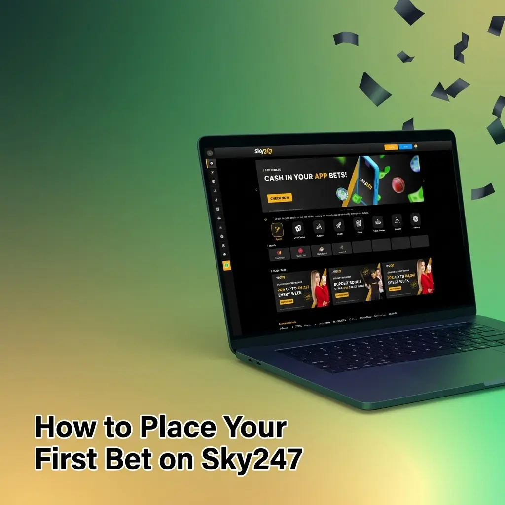 Sky247 bet types guide showing single, accumulator, handicap, over/under, and live betting options for cricket and football