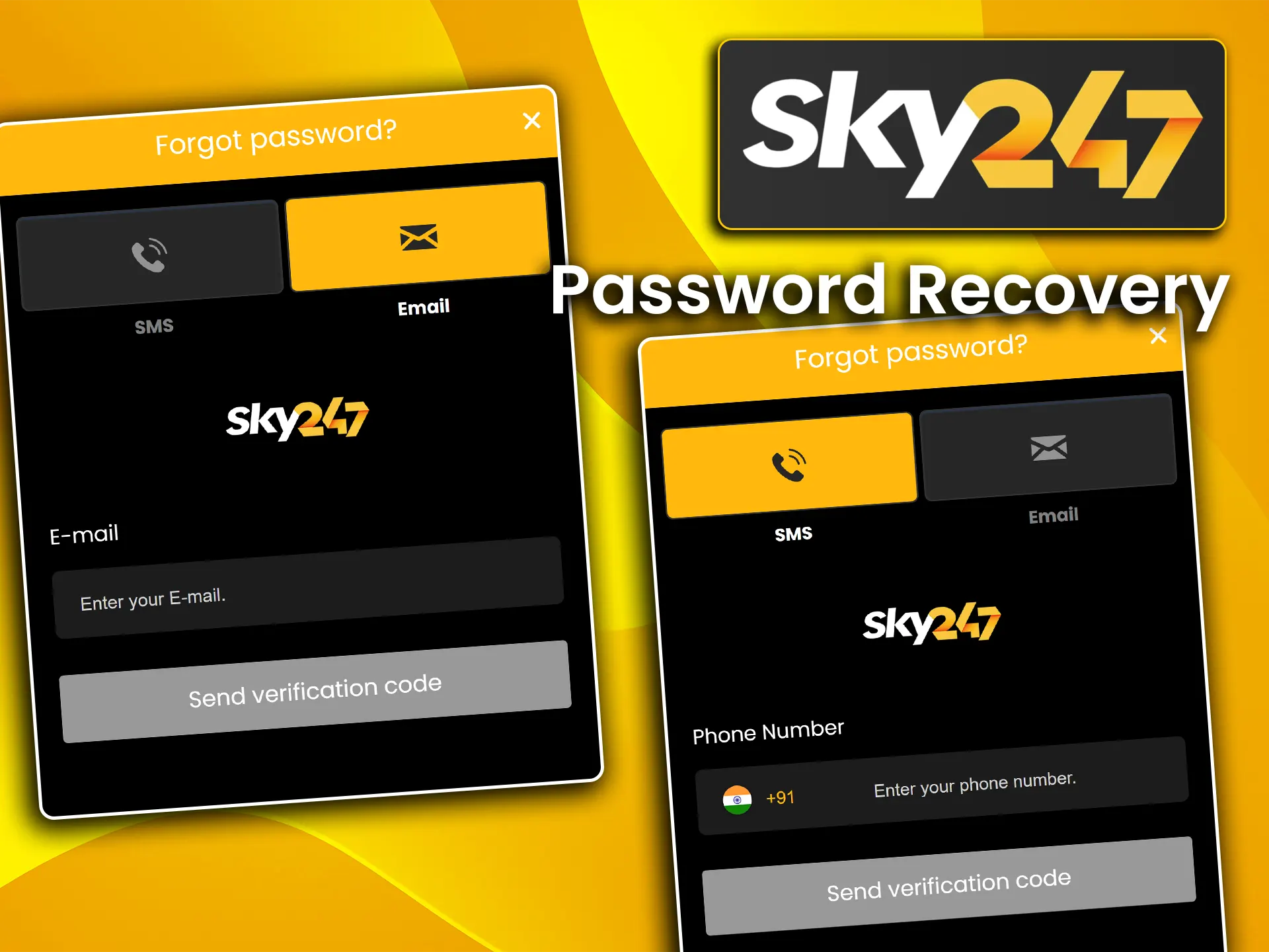 Click the link to reset your password and access Sky247.