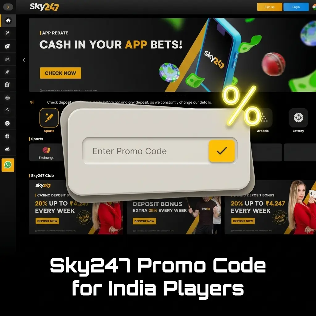 Sky247 promo code India – 24% cashback bonus up to 10,247 INR, free bets, spins & more for eligible players