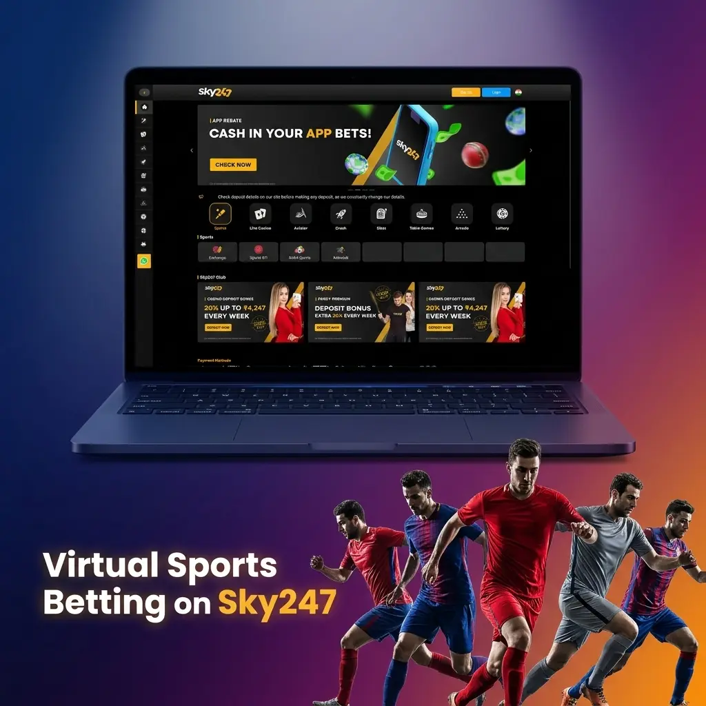 Virtual sports betting on Sky247 featuring football, cricket, horse racing and more powered by Kiron and Sportradar RNG engines
